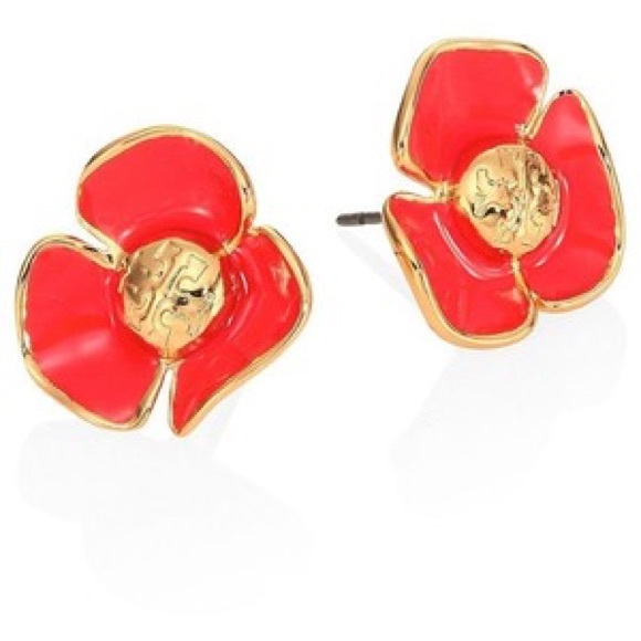 Tory Burch Jewelry - Tory burch red new fleur earrings